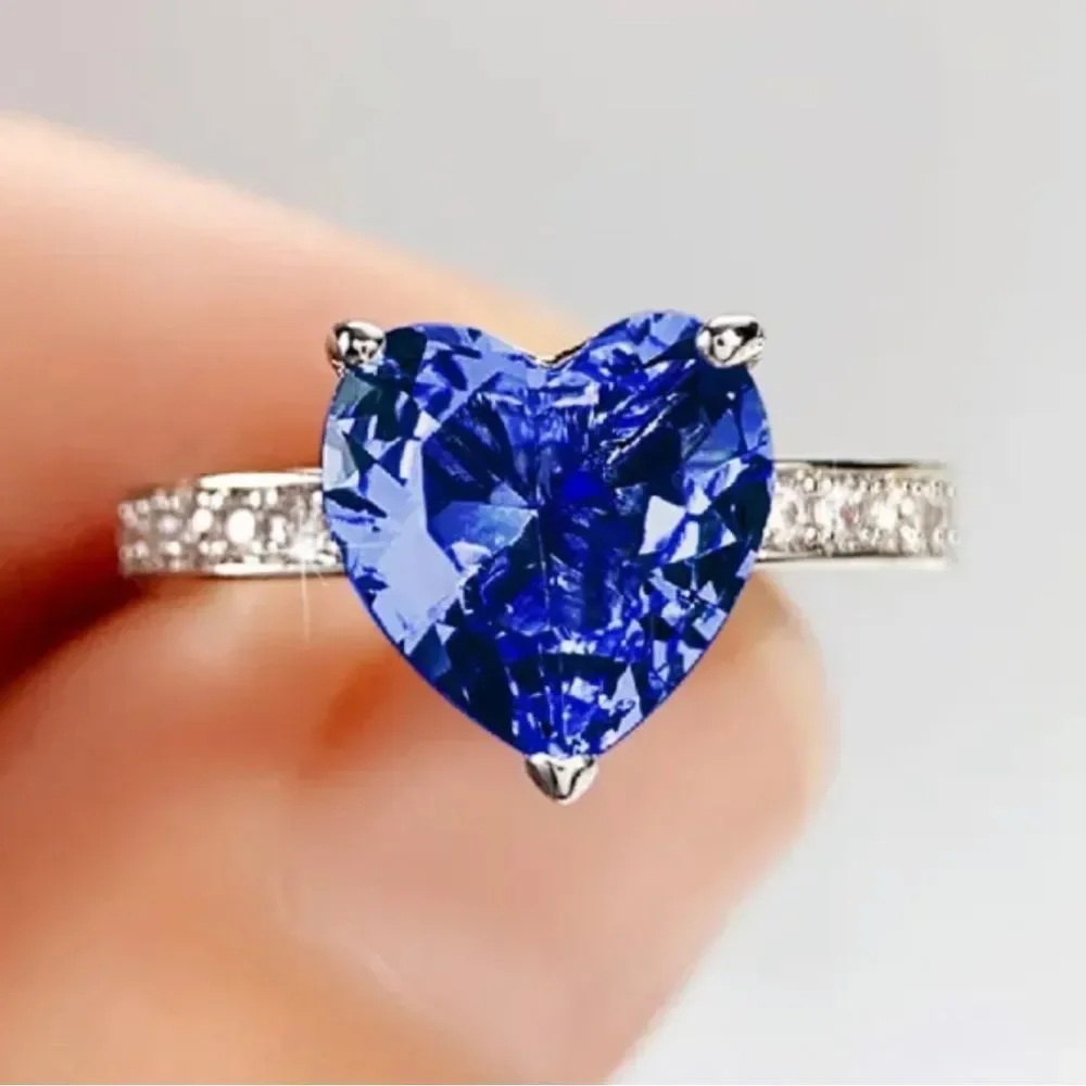 BLUE HEART RING - Picture 3 of 4